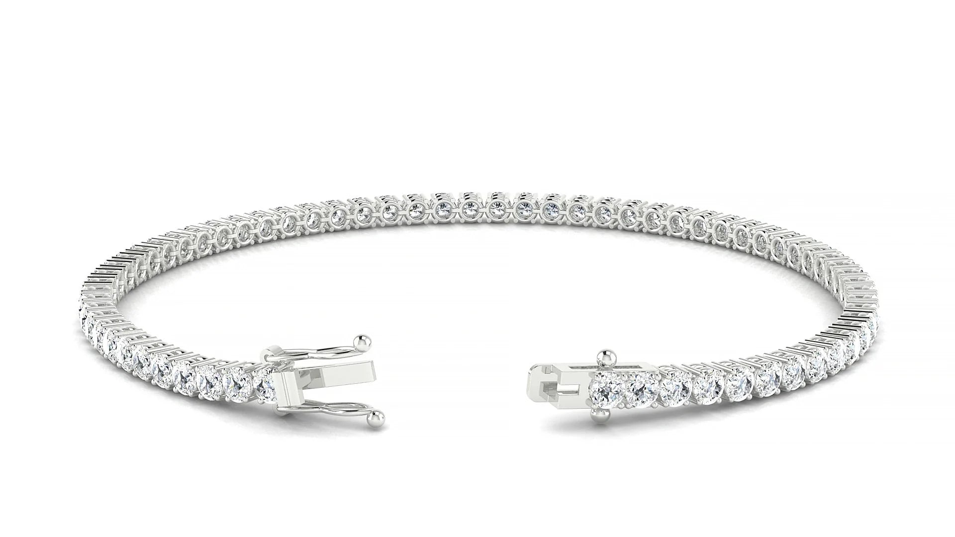 Capri | 18k White Gold 2.5 mm Round Lab-Grown Diamond 18 cm Tennis Bracelet