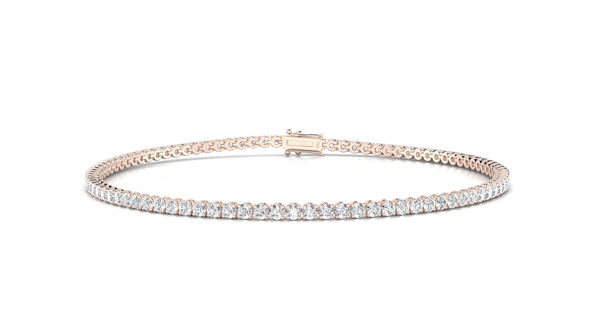 Firenze | 18k Rose Gold 1.7 mm Round Lab-Grown Diamond 15 cm Tennis Bracelet