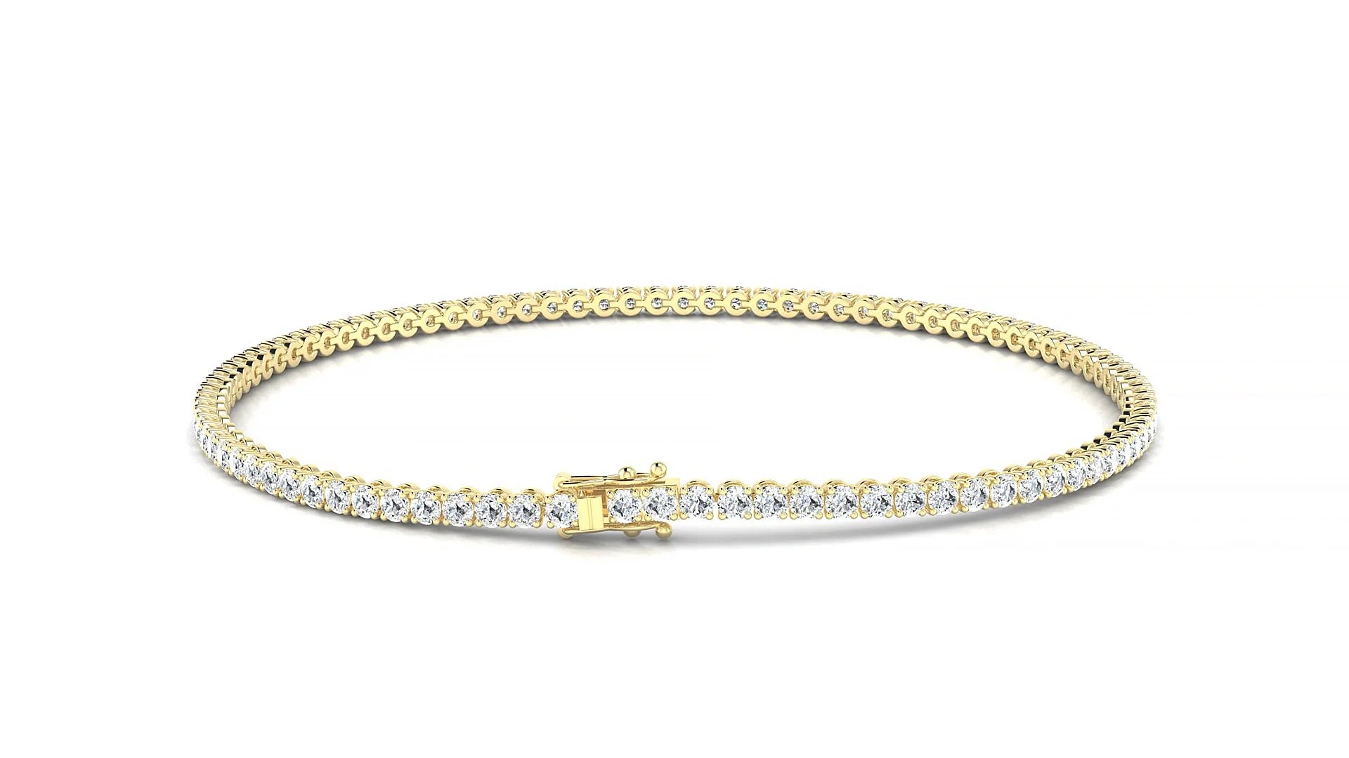 Firenze | 18k Yellow Gold 1.7 mm Round Lab-Grown Diamond 18 cm Tennis Bracelet
