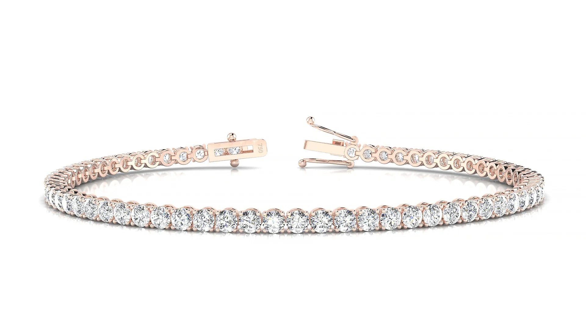 Firenze | 18k Rose Gold 2.5 mm Round Lab-Grown Diamond 18 cm Tennis Bracelet